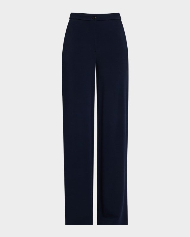 Straight-Leg Pique Trousers